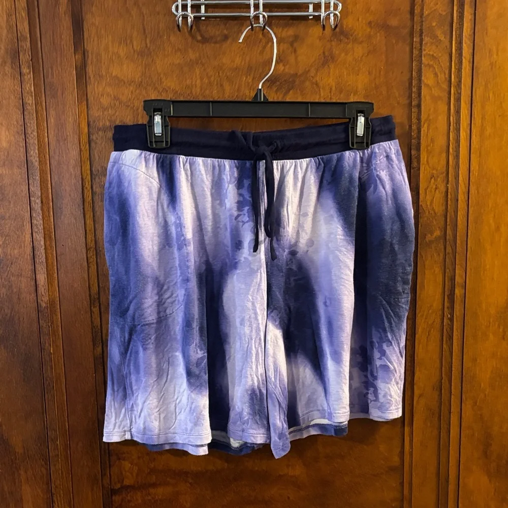 Simply Vera Wang Purple Floral Short Sleeve Tee & Short Lounge Set Size L